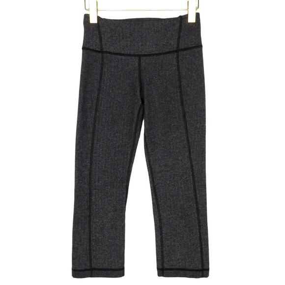 Lululemon Gather & Crow Crop Gray Herringbone Leggings Size 2 - Picture 7 of 10